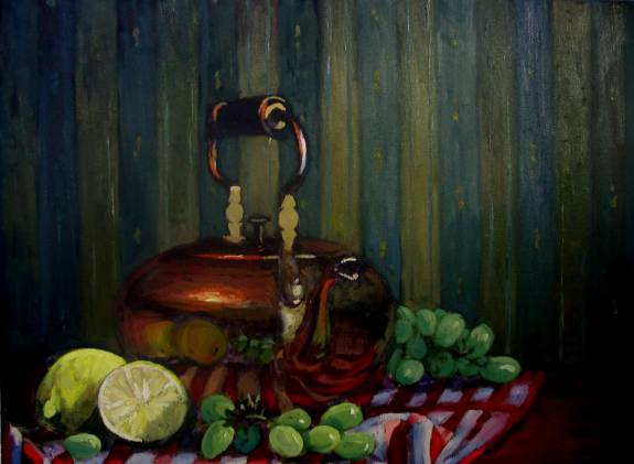 The Copper Kettle- Still Life- - Oil Painting by Dermot McKeown